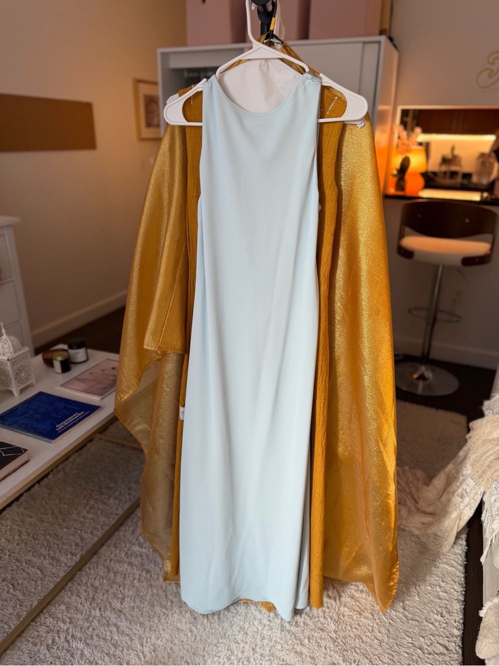 Sleek Sleeveless Light Blue Maxi Dress